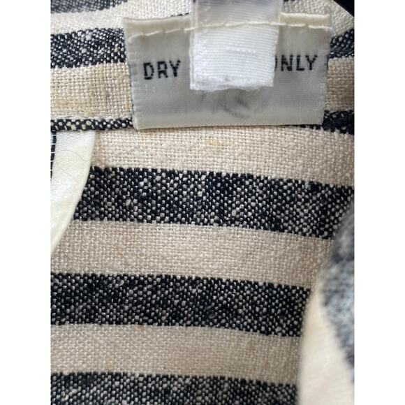 THE HE-RO GROUP Women's Vintage Black-Off White Striped Shirt Dress SZ 12 - Picture 10 of 12